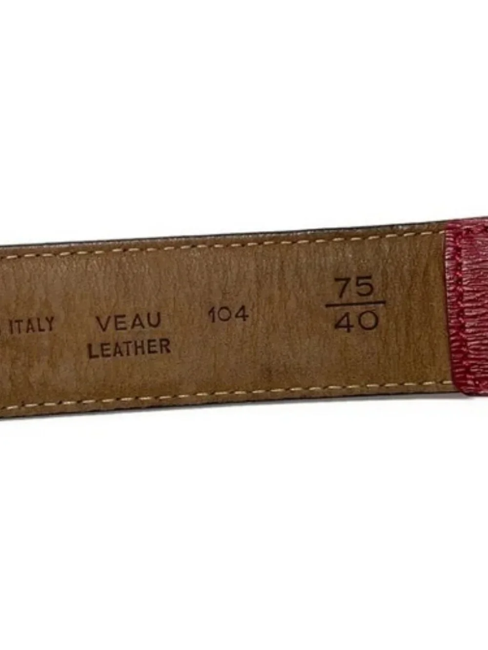 DIOR/ChristianDior Red Gold Leather Hardware Belt